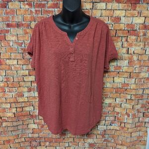 Black Bow Women's Short Sleeve Rust Top Size XXL Cotton & Modal
